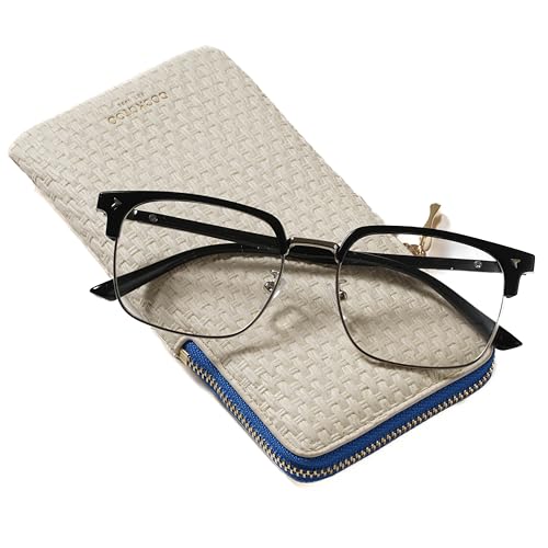 Cockatoo Portable Glasses Case, Drop-Resistant Eyewear Storage Pouch, Slim Soft Case for Sunglasses, with Cleaning Cloth - color: Tofu