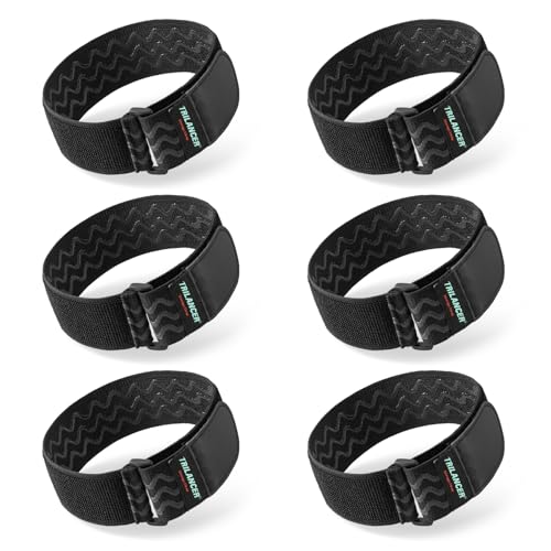 Trilancer Elastic Cinch Straps with Anti-Slip Strips, 14'' x 2'' (6 Pack) - size: 14"(6 pcs)