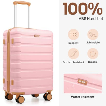 Carry on Luggage, Suitcase Set 3Piece with Backpack YKK zippers - color: Pink