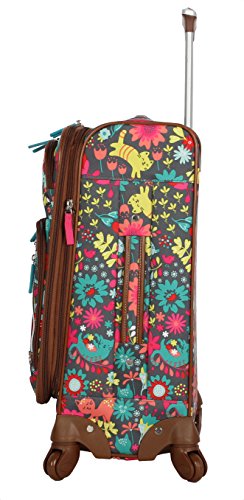 Lily Bloom Luggage Carry On Expandable Design Pattern Suitcase For Woman With Spinner Wheels (Playful Garden, 20in) - color: Playful Garden
