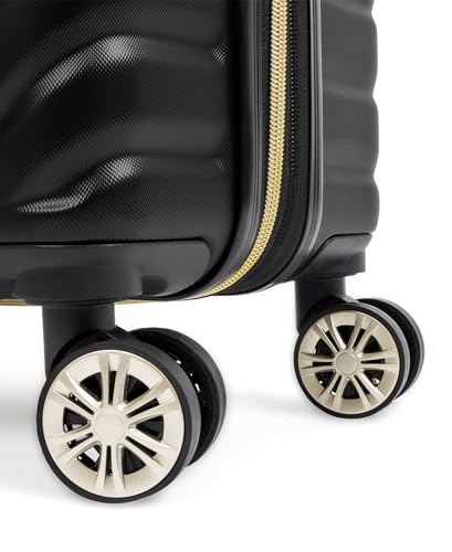 Kenneth Cole REACTION Madison Square Lightweight Hardside Chevron Expandable Spinner Luggage, Black, 2-Piece Set (20" & 28") - color: Black, size: 2-Piece Set (20" & 28")