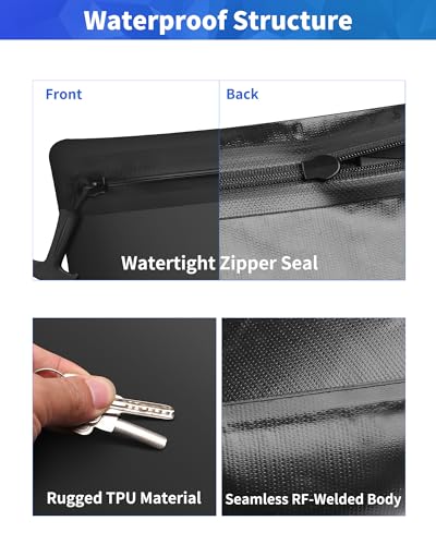 Small Waterproof Document Bag: 11.8x8.2" Document Pouch - size: 11.8x8.2"
