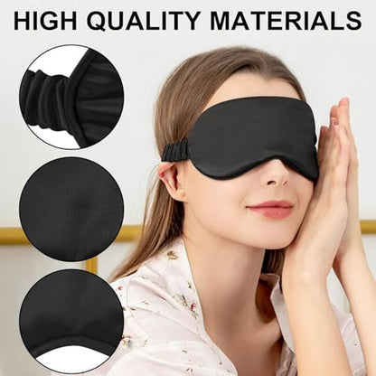 IEKEODI 4 Pack Sleep Masks, Blackout Eye Masks for Sleeping,(4 Black) - color: 4 Black