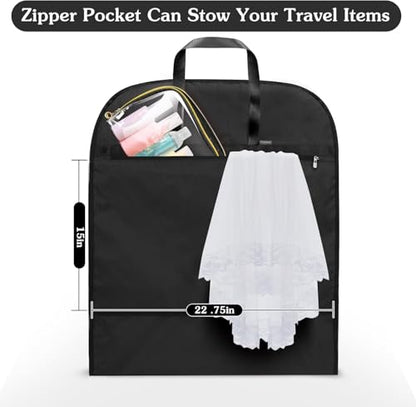 Limoomil 54" Heavy‑Duty Waterproof Women Garment Bag, Long Dress & Gowns - color: Darkgrey, size: 54"*24"*5"