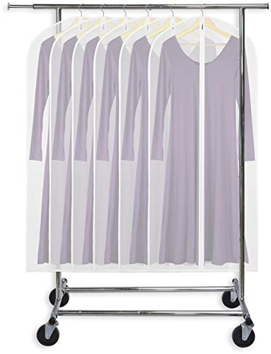 Simple Houseware 50-Inch Translucent Garment Bags with Zipper, 6 Pack - size: 6 Pack - 50"