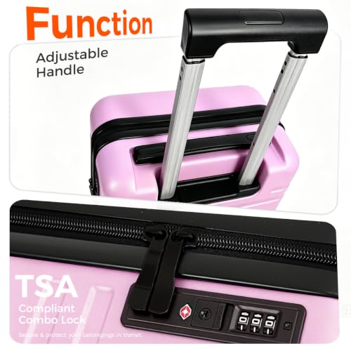 Hard Shell Suitcase With Removable Wheels, 16 Inch Carry On Luggage - color: Purple