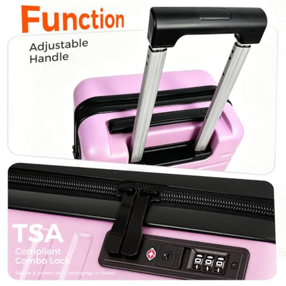 Hard Shell Suitcase With Removable Wheels, 16 Inch Carry On Luggage - color: Purple