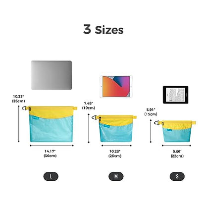 pack all Water-Resistant Zipper Pouch, Mesh Zipper Bag, 14.17"x10.23" - color: Blue, size: Large