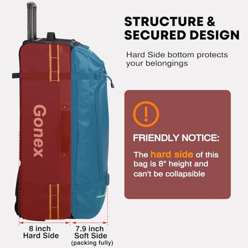 Gonex Rolling Duffle Bag with Wheels, Waterproof PVC Luggage, 33 in, Black - color: Black, size: 33 inch