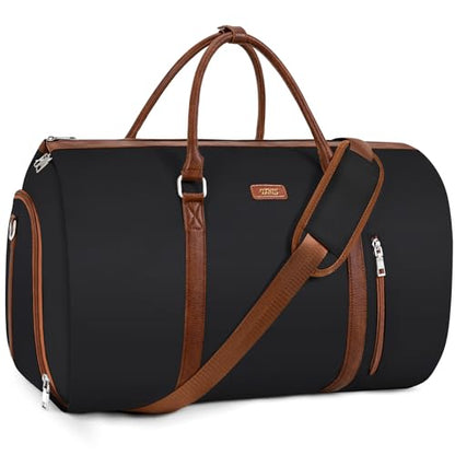 Convertible 2-in-1 Garment Bags for Travel with Waterproof Shoe Compartment - color: 2-Black