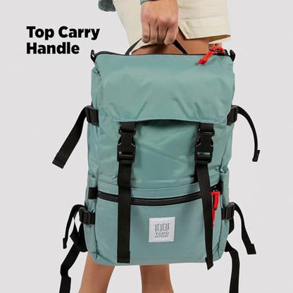 Topo Designs Rover Pack 클래식 백팩, EDC + 통근 가방, 1000D 나일론, 블랙/뉴트럴, 클래식 - color: 블랙/뉴트럴