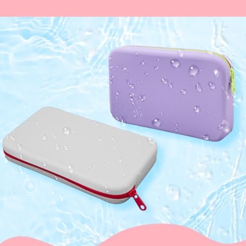 Makeup Pouch Portable Square Cosmetic Storage Bag Silicone Makeup Brush Holder Travel(purple)