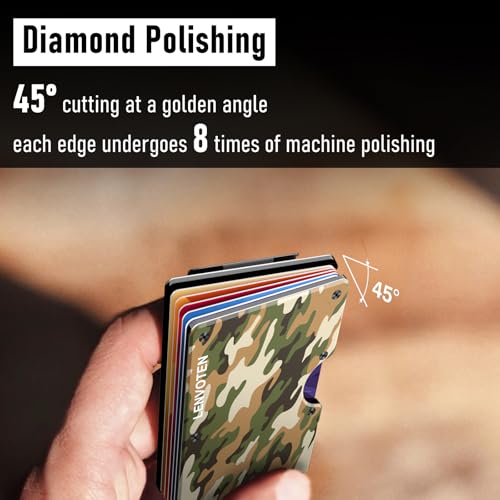Lenvoten Upgraded Hinged Minimalist Wallet for Men, RFID Blocking Wallet - color: T4-Military Camo