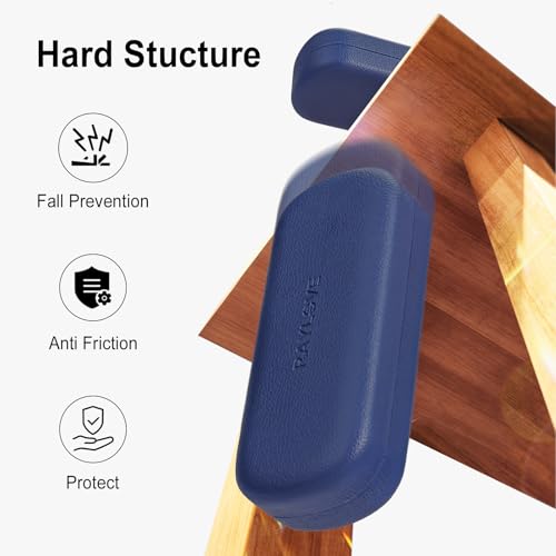 RayLove Glasses Case Hard Shell Eyeglass Case with Cleaning Cloth, PU Leather Protective Eye Glass Cases Fits Most Sunglasses - color: Blue
