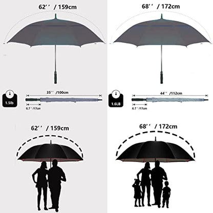 54/62/68/72 Inch Large Golf Umbrella Windproof Auto Open for Rain - color: Grey, size: 68 Inch