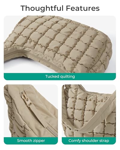 BAGSMART Quilted Crossbody Bags for Women, Travel Purses Hobo Shoulder Bag - color: Clear Blue, size: Small