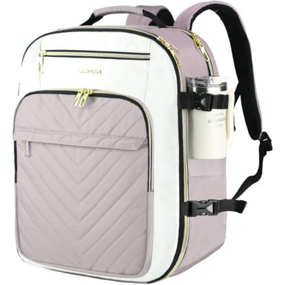 VANKEAN 50L Water- Resistant Laptop Backpack for Women College - color: Beige/Dusty Pink, size: 50L