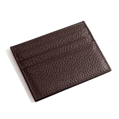 M-Plateau Super Slim Genuine Leather Credit Card Wallet - color: Coffee