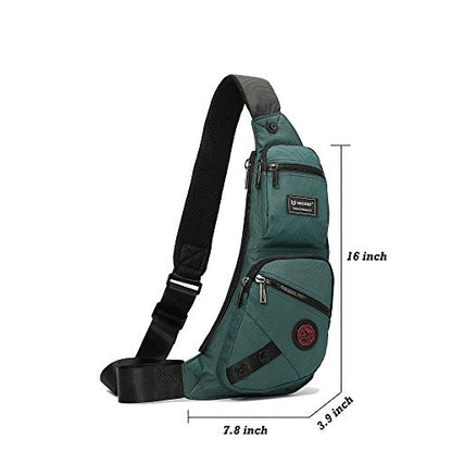 NICGID Sling Bag Chest Shoulder Backpack Crossbody Daypack for Men Women - color: Dark Green-1