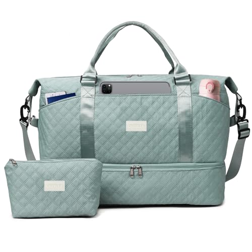 50L XL Weekender Bags for Women, Large Travel Duffle Bags, Blue - color: blue
