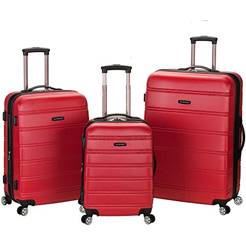 Rockland Melbourne Hardside 3 Piece Expandable Spinner Wheel Luggage Set, (20"/24"/28"), Red - color: Red, size: 3 Piece (20"/24"/28")