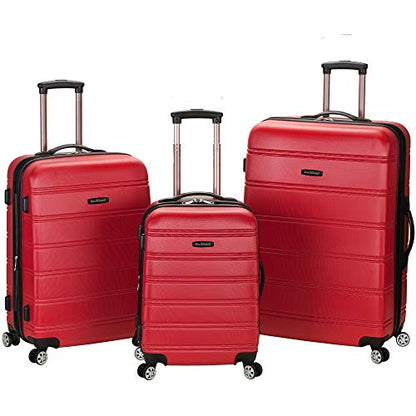 Rockland Melbourne Hardside 3 Piece Expandable Spinner Wheel Luggage Set, (20"/24"/28"), Red - color: Red, size: 3 Piece (20"/24"/28")