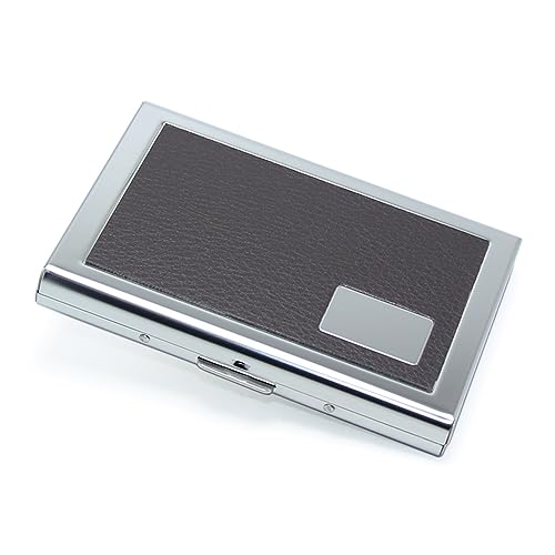 RFID Blocking Credit Card ID Holder Slim Money Travel Stainless Steel Men Secure Protector Wallet (Silver Brown) - color: Silver Brown