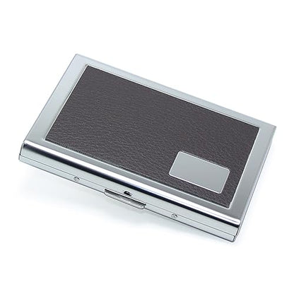RFID Blocking Credit Card ID Holder Slim Money Travel Stainless Steel Men Secure Protector Wallet (Silver Brown) - color: Silver Brown