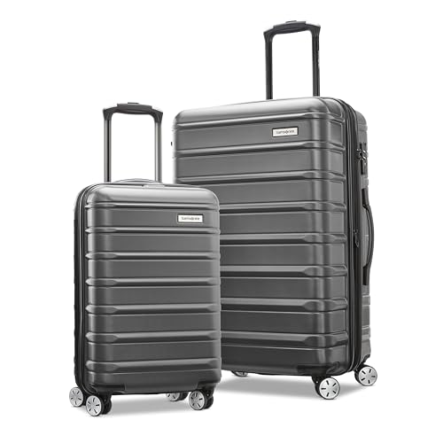 Samsonite Omni 2 Hardside Expandable Luggage with Spinner Wheels, 2-Piece Set (19/24), SOLID CHARCOAL - color: Solid Charcoal, size: 2-Piece Set (Carry-on/Medium)
