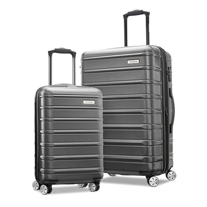 Samsonite Omni 2 Hardside Expandable Luggage with Spinner Wheels, 2-Piece Set (19/24), SOLID CHARCOAL - color: Solid Charcoal, size: 2-Piece Set (Carry-on/Medium)