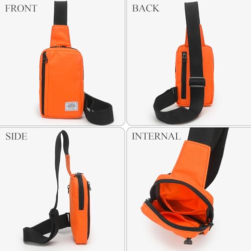 JEMINAL Shoulder Crossbody Bag Hiking Backpack Travel Bag Men Women Sling Backpack Multifunctional - color: Orange