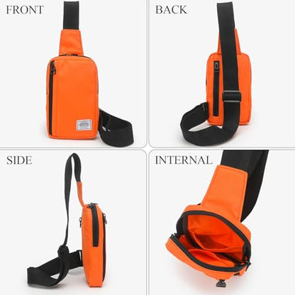 JEMINAL Shoulder Crossbody Bag Hiking Backpack Travel Bag Men Women Sling Backpack Multifunctional - color: Orange