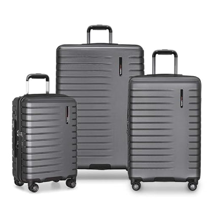 Traveler's Choice Archer Polycarbonate Hardside Spinner Luggage Set, Tie Down Straps, Grey, 3-Piece - color: Grey, size: 3-Piece Set