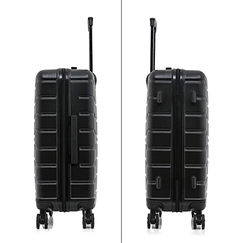 InUSA TREND 3-Piece Hardside Spinner Luggage Set 20/24/28in Durable Black - color: Black, size: 3-Piece Set (Carry-on, Medium, Large)