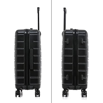 InUSA TREND 3-Piece Hardside Spinner Luggage Set 20/24/28in Durable Black - color: Black, size: 3-Piece Set (Carry-on, Medium, Large)