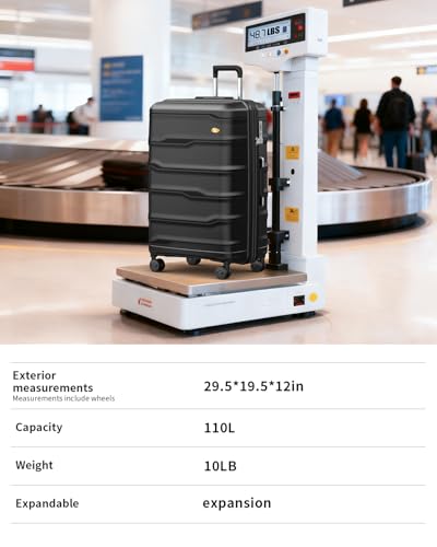 28 Inch Luggage with Spinner Wheels, Large Hard Shell Suitcase, Lightweight PP Luggages with TSA Lock, Checked-Large Suitcases 28-Inch, Black - color: 0-Black, size: Checked-Large 28-Inch