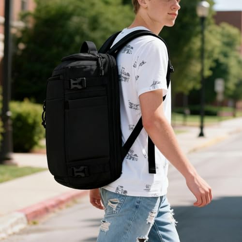 Carry On Travel Backpack Flight Approved Laptop Backpack for Women Men - color: Black, style: A