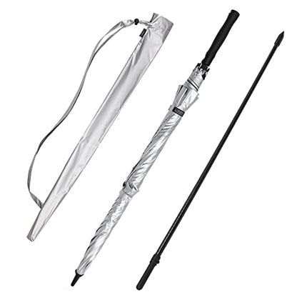 G4Free UV Golf Beach Umbrella 68”Auto Open Extra Large Sun Shade Umbrellas - color: Silver/Black