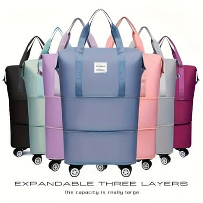 360° Spinner Wheel Duffel Bag, Violet - color: violet