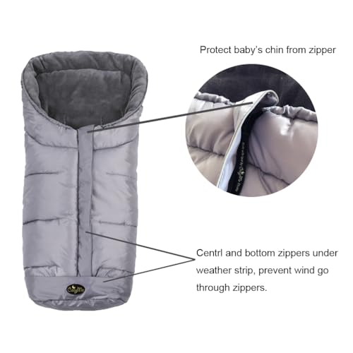 Stroller Blanket Evelution, Stroller Footmuff Winter Toddler Universal Stroller Bunting Bag for 6-36 M, Waterproof Bunting Bag - color: grey, style: Toddler-M