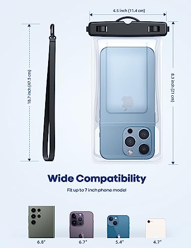 Lamicall Waterproof Phone Pouch Floating - [2 Pack][ Soft Click ] - color: Float White & Float White