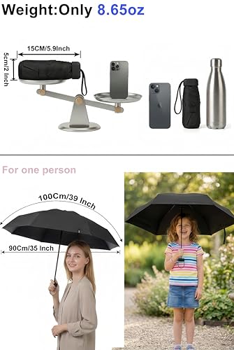 BAODINI Travel Mini Umbrella With UV Sun Protection, Compact Pocket Size - color: Ebony