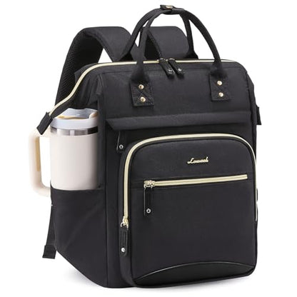 LOVEVOOK Laptop Backpack Women, 15.6 Inch Work Backpack - color: Black, size: 15.6INCH