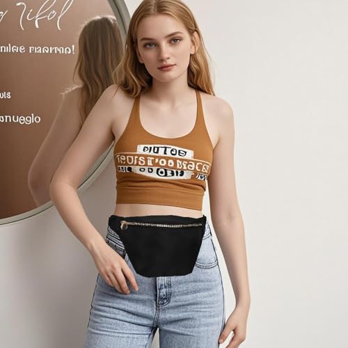 Fanny Pack Crossbody for Women Nylon Travel Waist Belt Bag (Black) - color: Black