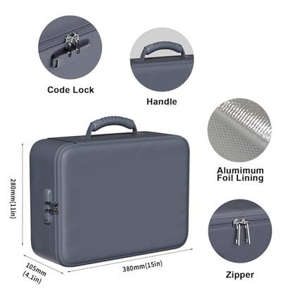 DocSafe 5200°F Fireproof Document Organizer Box with Lock, Gray (Soft) - color: Gray, size: 15"x11"x4.1"
