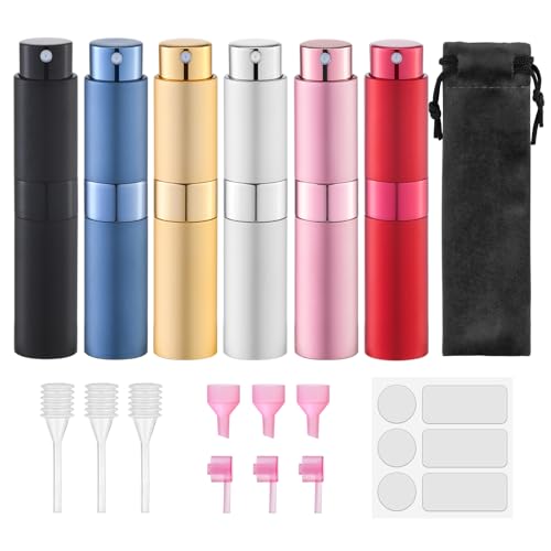 Lulupack Travel Perfume Bottle Refillable, 8ml Cologne Spray Atomizer, 6PCS - color: 6color-7