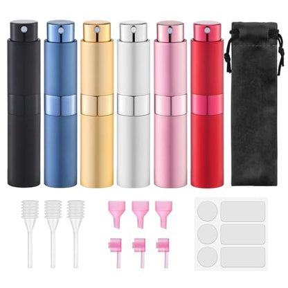 Lulupack Travel Perfume Bottle Refillable, 8ml Cologne Spray Atomizer, 6PCS - color: 6color-7