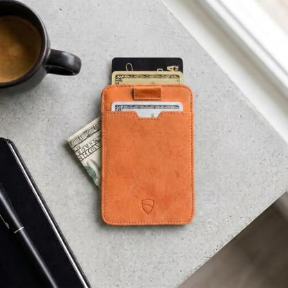 Vaultskin CHELSEA Slim Leather Card Wallet for Men, RFID (Amber) - color: Amber