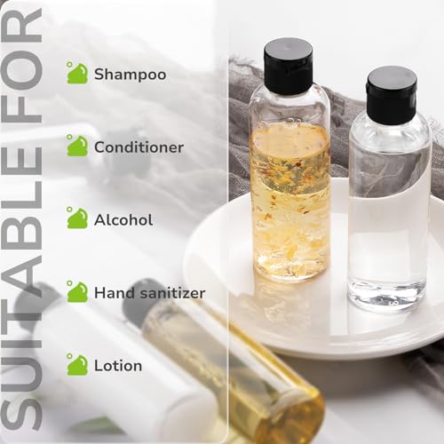 LISAPACK 3.4 oz Travel Bottles for Toiletries, Plastic Shampoo Containers - color: Clear