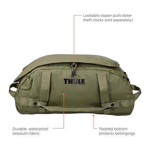 Thule Chasm Duffel bag, Weather-resistant materials, Easy packing, Converts to backpack, Internal pockets, Travel-ready - color: Olivine, size: 40L